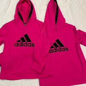 2 girls Adidas Pink Polyester Hoodies